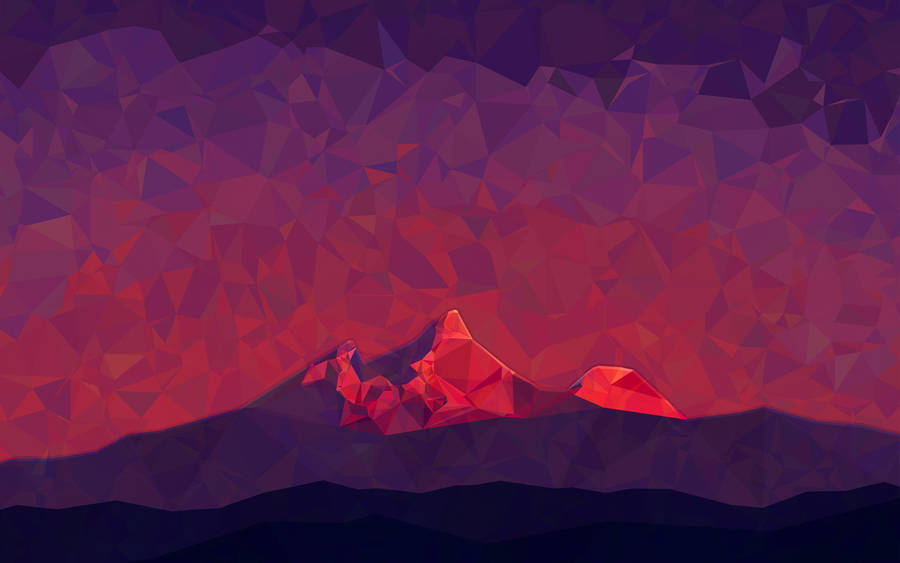 Majestic Red Polygon Mountain In High Resolution Wallpaper