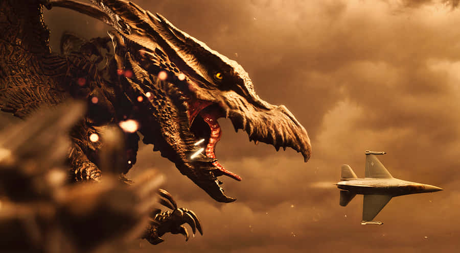 Majestic Rodan Flying Through The Skies Wallpaper