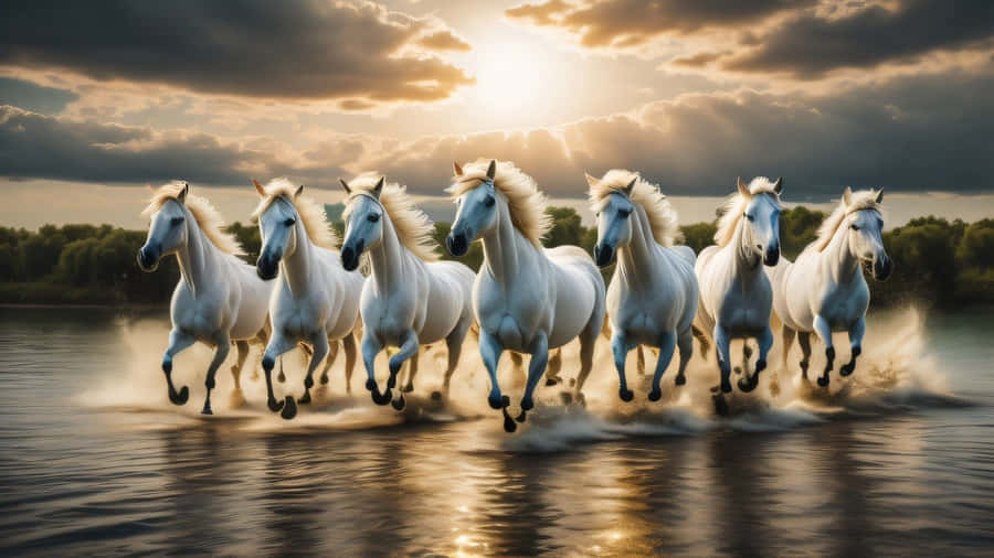 Majestic_ Seven_ Horses_ Sunset_ Gallop.jpg Wallpaper