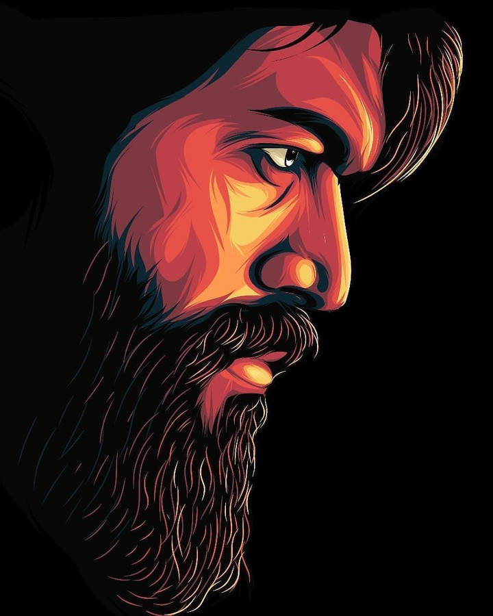 Majestic Side Profile Of Kgf's Yash Wallpaper