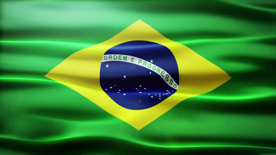 Majestic Silk Brazil Flag Waving Wallpaper