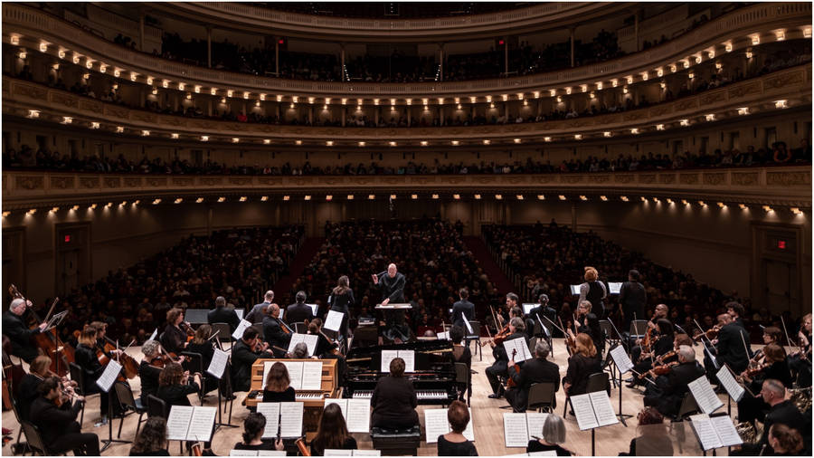 Majestic View From The Stage At Carnegie Hall Wallpaper