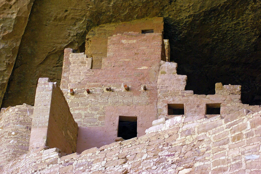 Majestic View Of Mesa Verde Cliff Palace Ruins Wallpaper