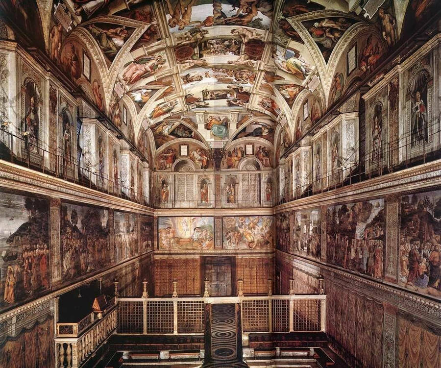 Majestic View Of The Sistine Chapel Wallpaper