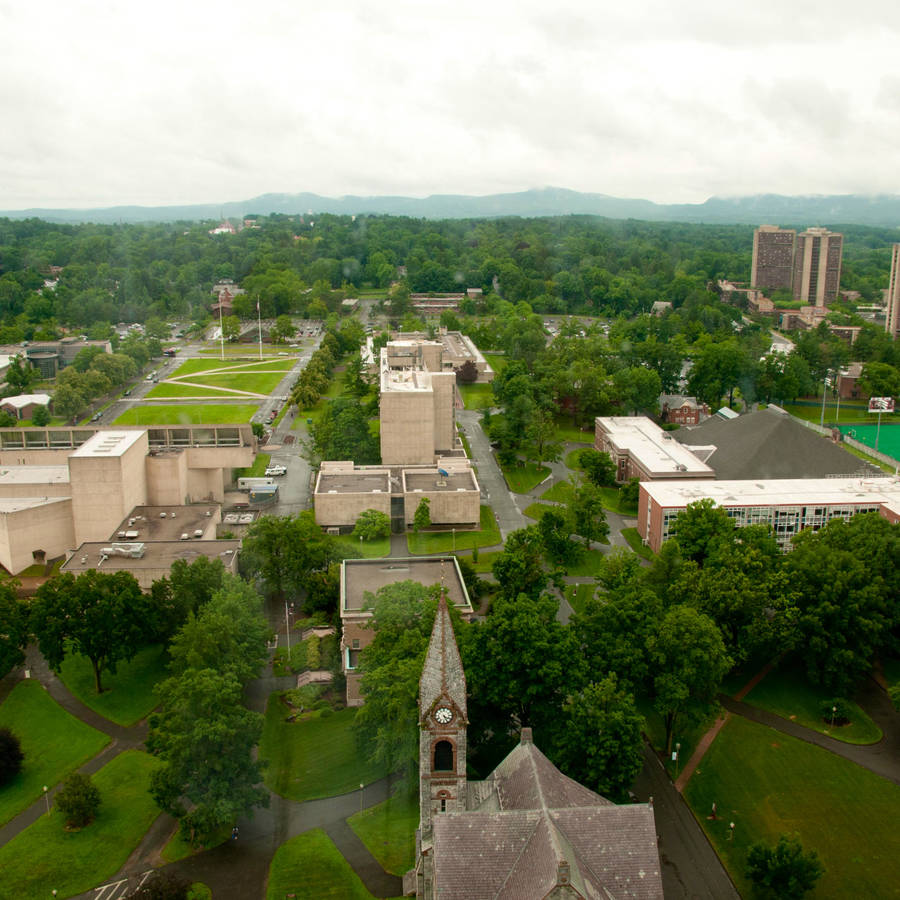 Majestic View Of The University Of Massachusetts Campus Wallpaper