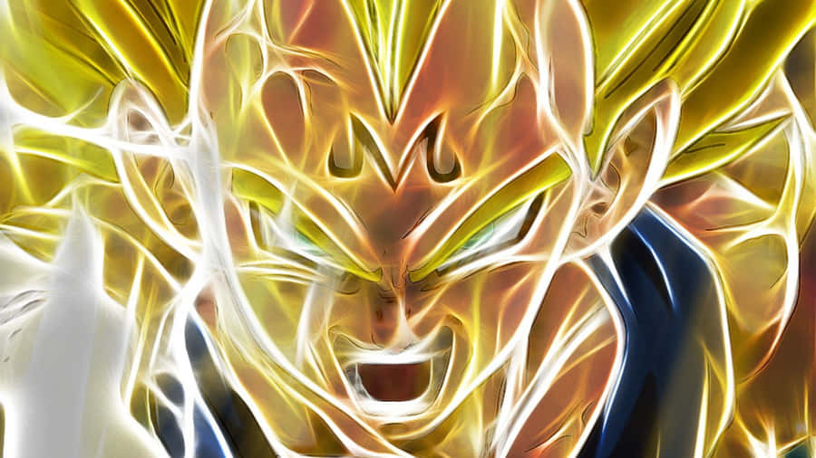 Majin Vegeta Fighting Against His Older Self Wallpaper