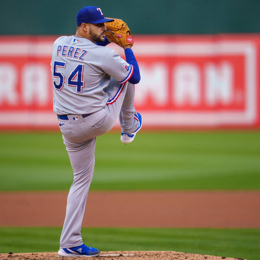 Major League Baseball Player, Martin Perez, Perfecting His Leg Lift During Training Wallpaper