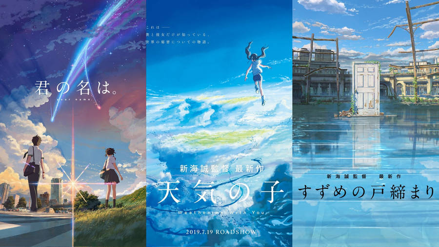 Makoto Shinkai's Film Posters Wallpaper