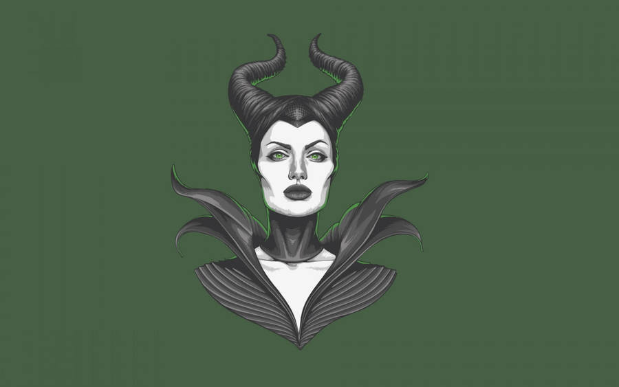 Maleficent Green Background Wallpaper