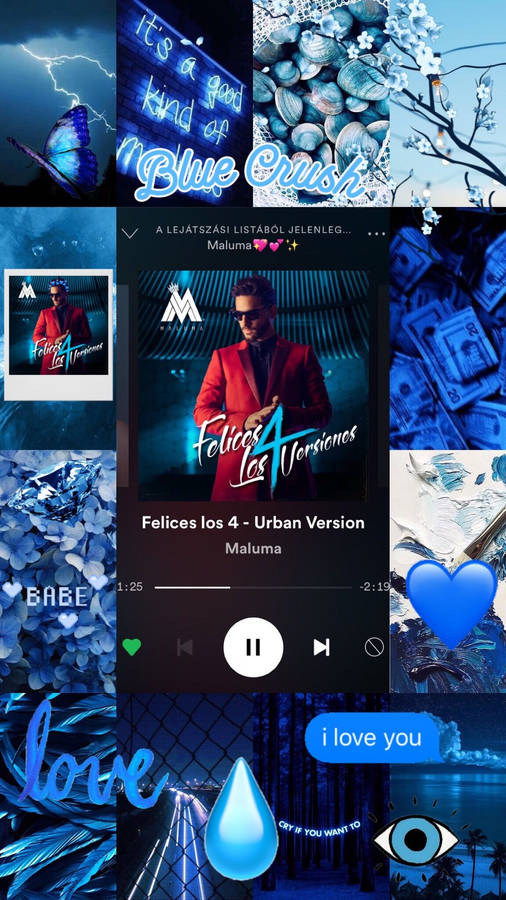 Maluma Blue Aesthetic Wallpaper