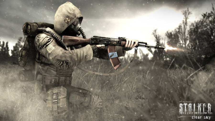 Man Aiming With Rifle In Stalker Wallpaper