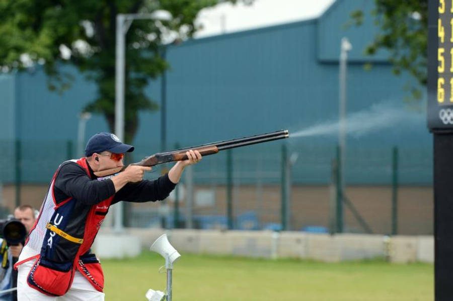 Man During A Shooting Competition Wallpaper