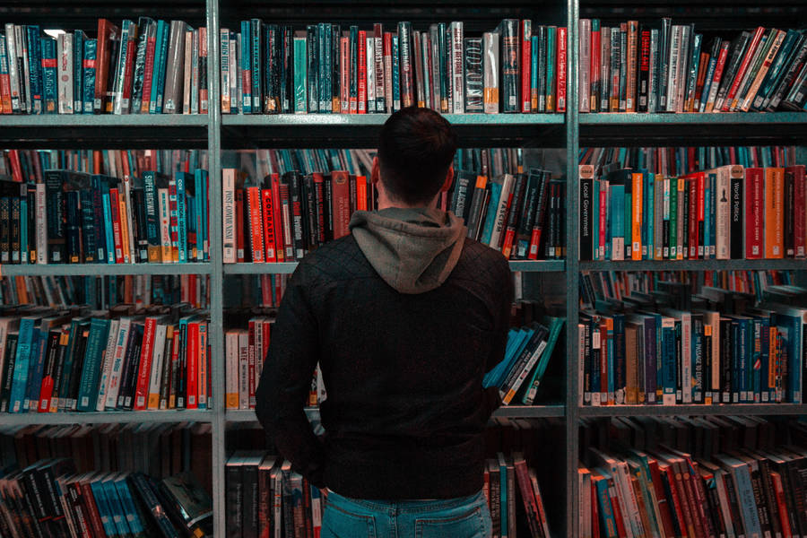 Man In Library Wallpaper