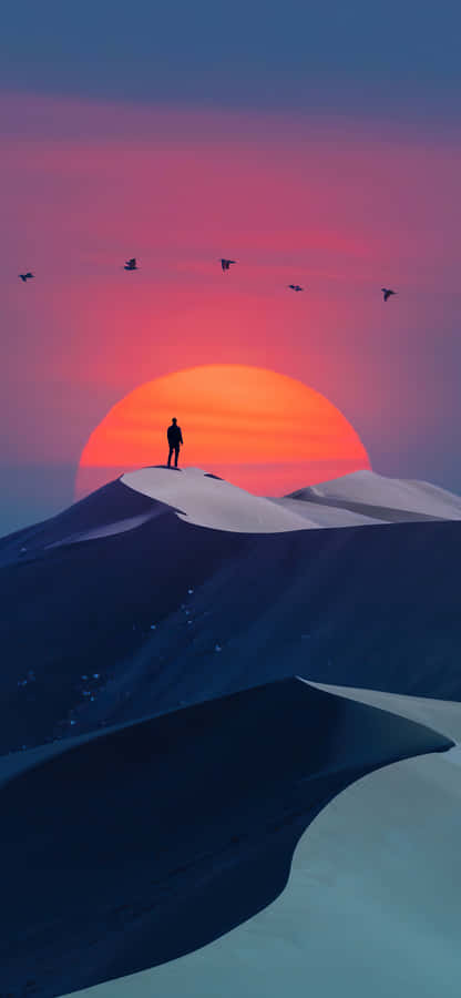 Man In The Desert Iphone Wallpaper