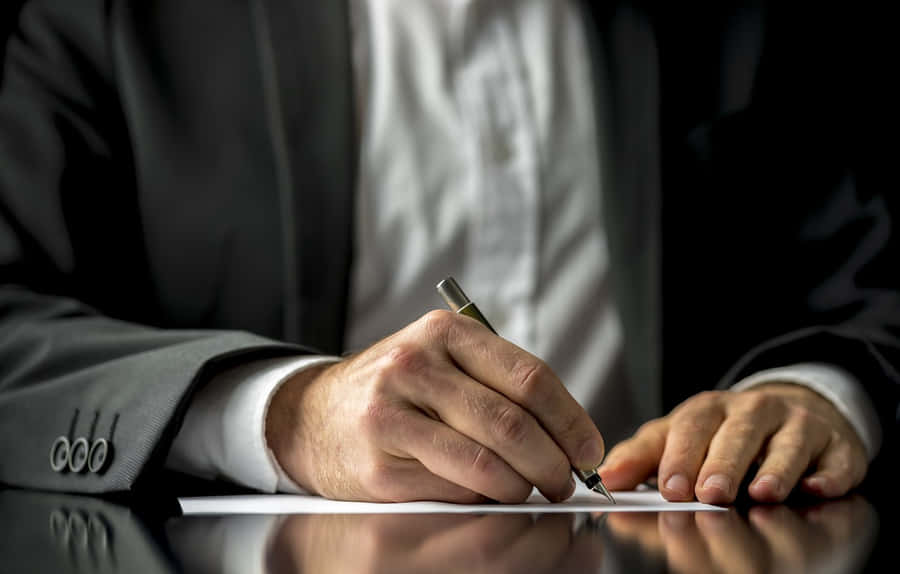 Man Signing A Contract Wallpaper