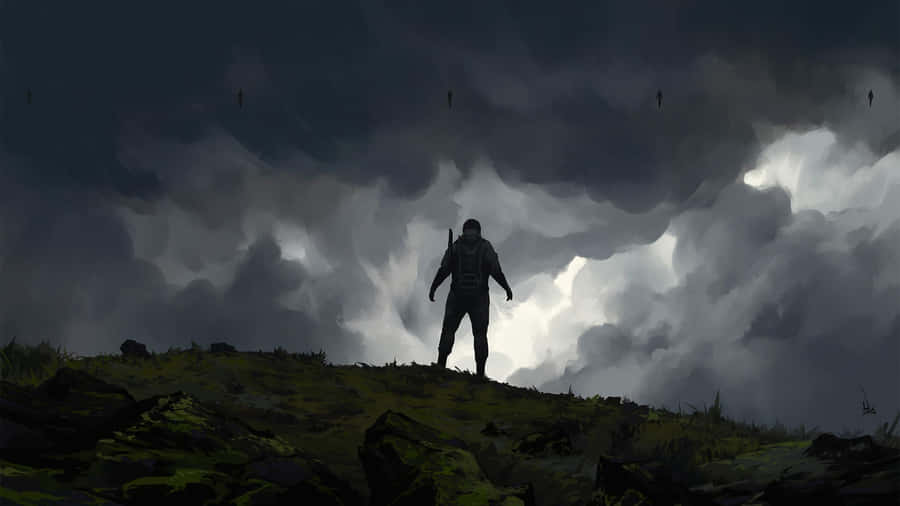 Man Silhouette Death Stranding Pc Wallpaper