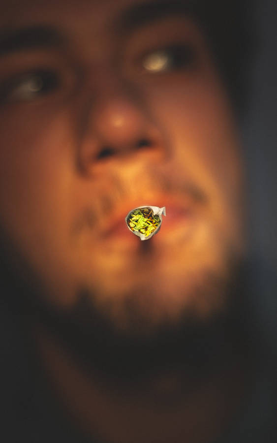 Man Smoking Weed Shot Wallpaper