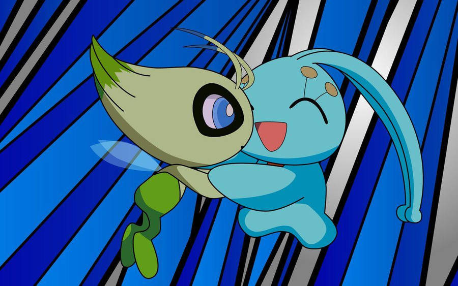 Manaphy Hugging Celebi Wallpaper