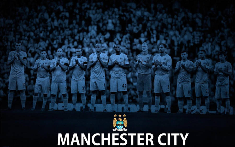 Manchester City Fc Celebrates Big Win Wallpaper