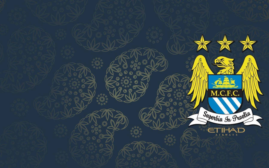 Manchester City Fc Dark Aesthetic Blue And Gold Wallpaper