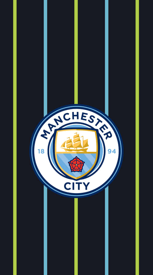 Manchester City With Long Stripes Iphone Wallpaper