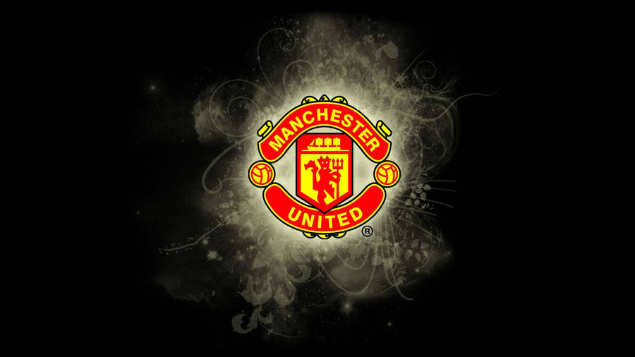 Manchester United Logo With Grey Smoke Wallpaper