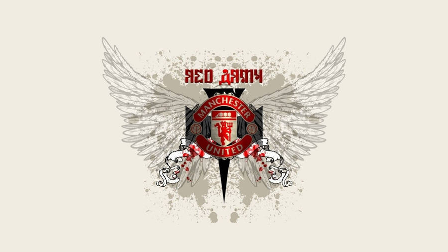 Manchester United With Wings Logo Wallpaper