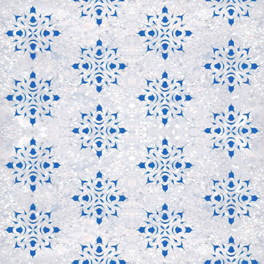 Mandala Blue Spatter Wallpaper