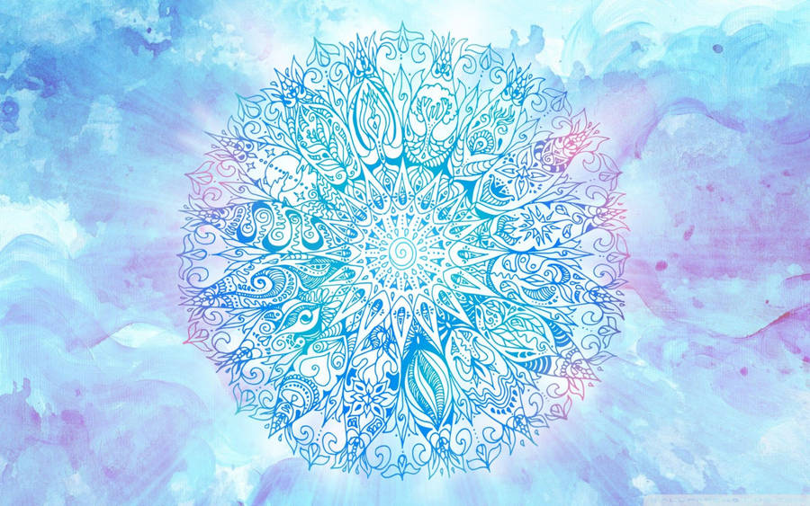 Mandala Blue Watercolor Wallpaper