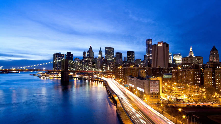 Manhattan Long Exposure Photography Wallpaper