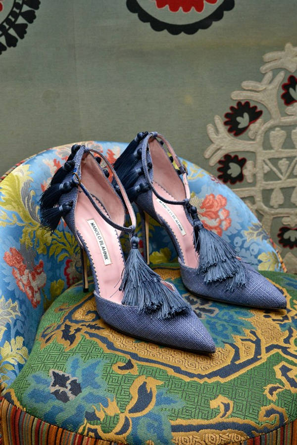 Manolo Blahnik Heels With Tassels Wallpaper