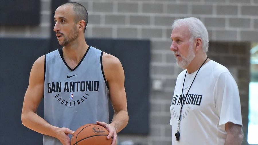 Manu Ginobili With Gregg Popovich Wallpaper