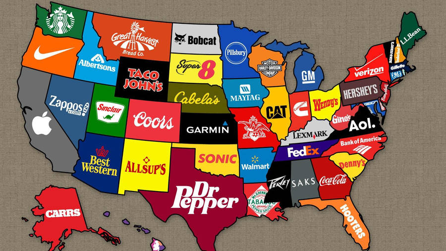 Map Of Famous Brands Wallpaper