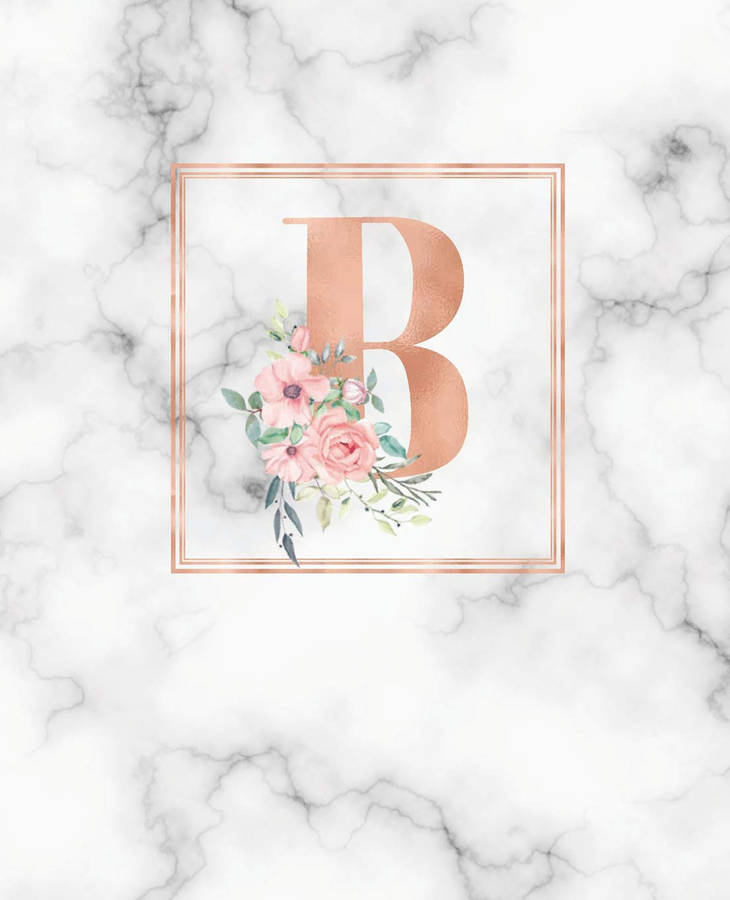 Marble Rose Gold Letter B Wallpaper