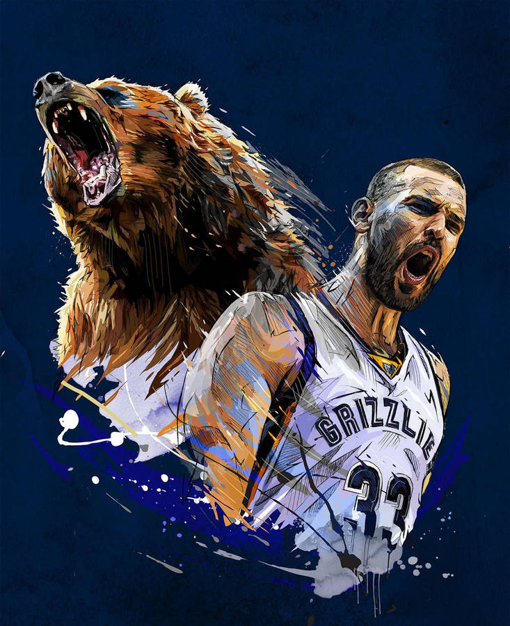 Marc Gasol Furious Art Wallpaper