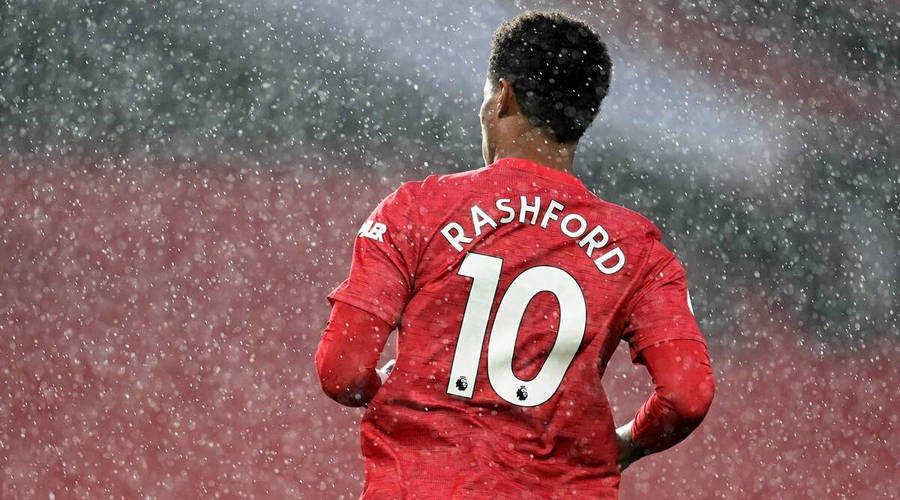 Marcus Rashford Heavy Rain Wallpaper