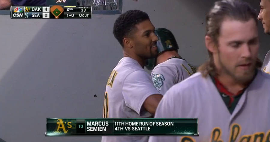 Marcus Semien Hugging A Teammate Wallpaper