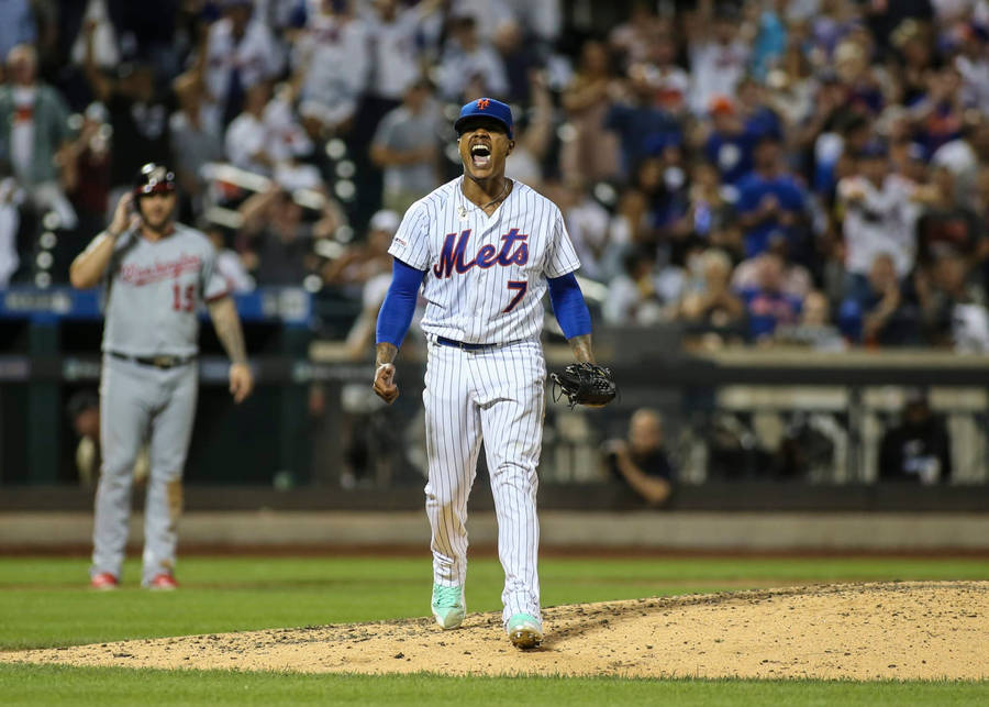 Marcus Stroman Yelling On Field Wallpaper