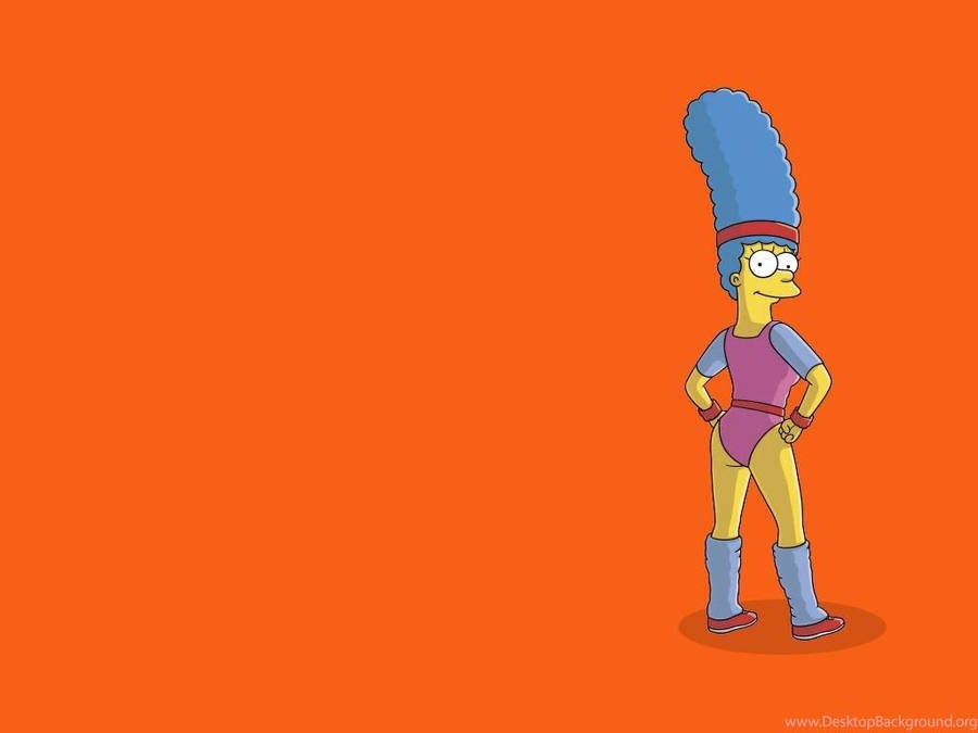 Marge Simpson Orange Background Wallpaper