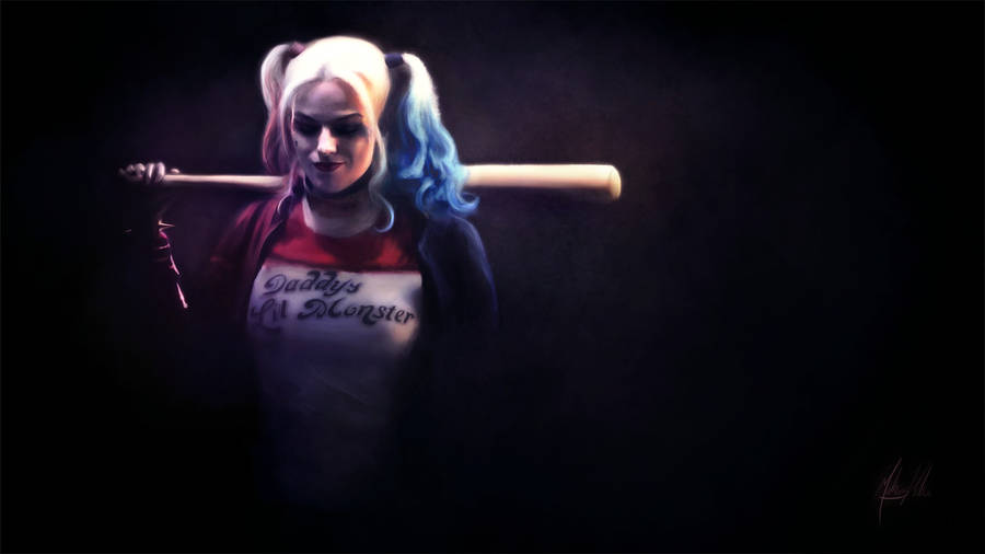 Margot Robbie As Harley Quinn In Suicide Squad Wallpaper