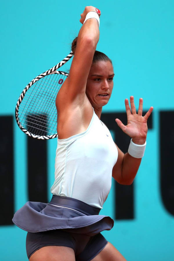 Maria Sakkari With Arm Over Head Wallpaper