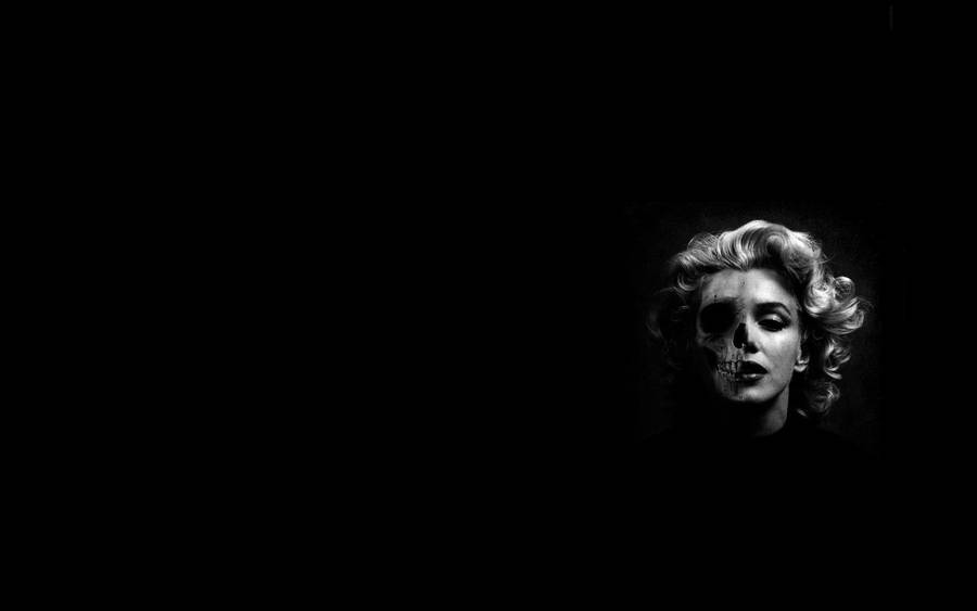 Marilyn Monroe Half Skull Face Wallpaper