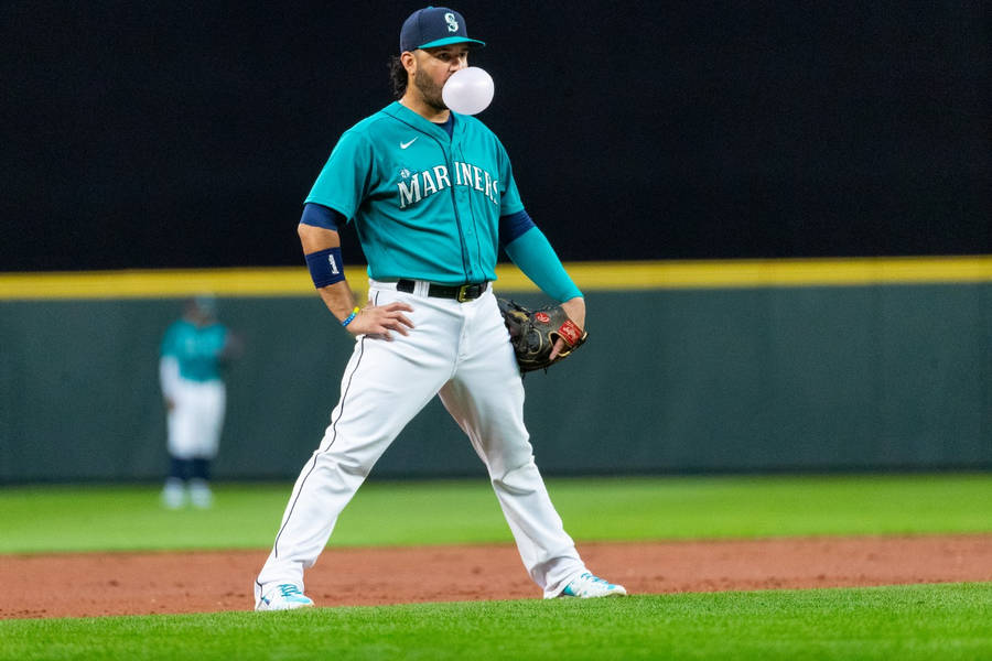 Mariners Eugenio Suarez White Gum Wallpaper