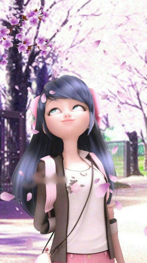 Marinette Enjoying A Serene Sunset In City Wallpaper