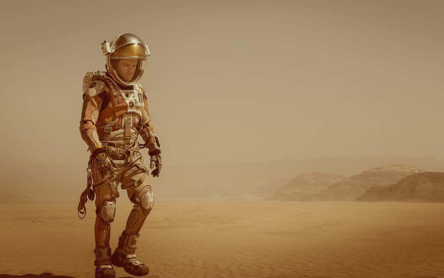Mark Watney Explores The Martian Landscape In His Rover Wallpaper