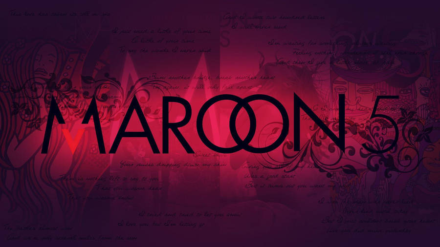 Maroon 5 Stylish Red Aesthetic Logo Wallpaper