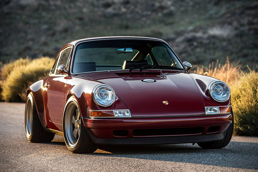 Maroon Singer Porsche Wallpaper