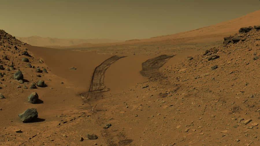 Mars_ Rover_ Tracks_4 K Wallpaper