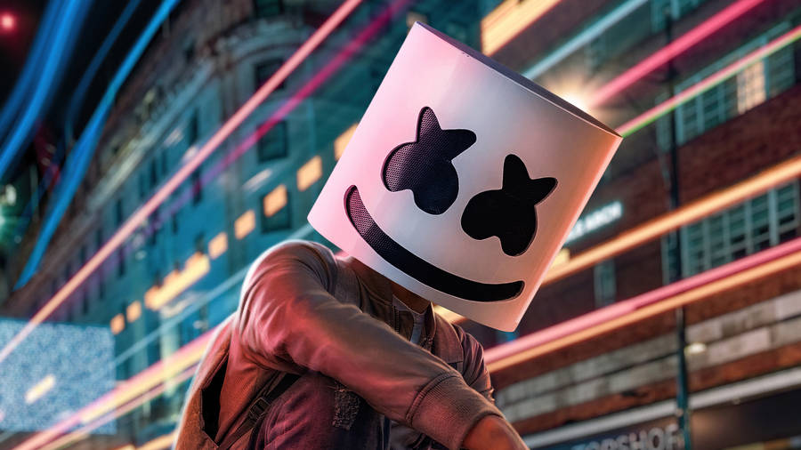 Marshmello 4k City Lights Wallpaper