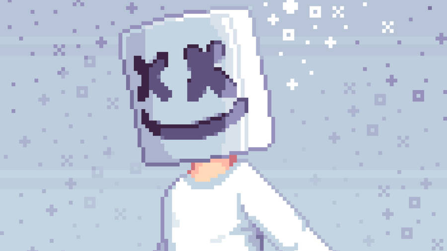 Marshmello 4k Pixel Art Wallpaper